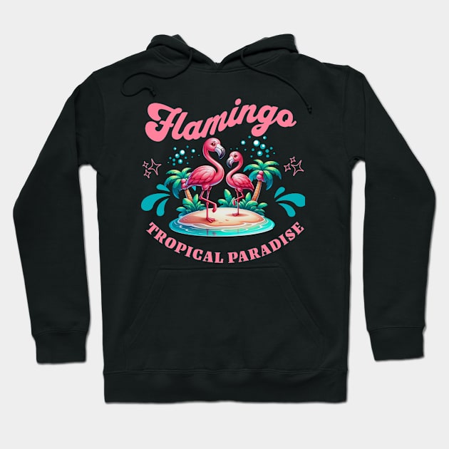 Flamingos Hoodie by Ayzora Studio